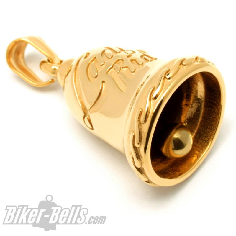 Lady Rider Biker-Bell Gold Plated Stainless Steel Gift For Female Motorcyclist